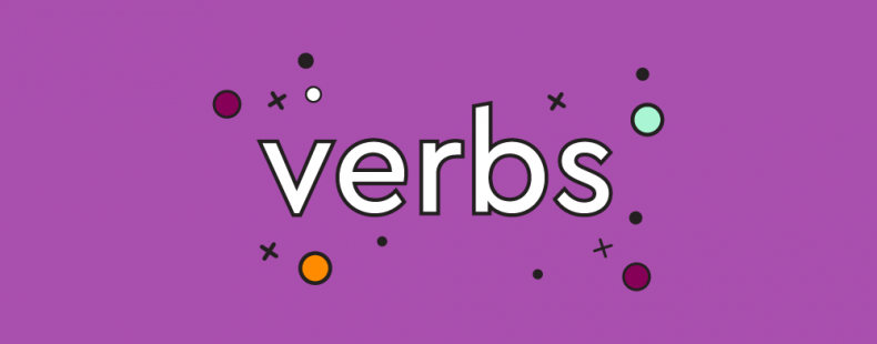 Verbs flashcard vocabulary for kids